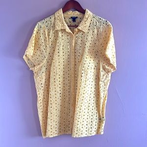 Women’s yellow eyelet blouse